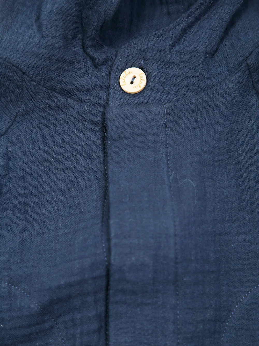  Lalalu Buttoned Hooded Jacket - Blue 