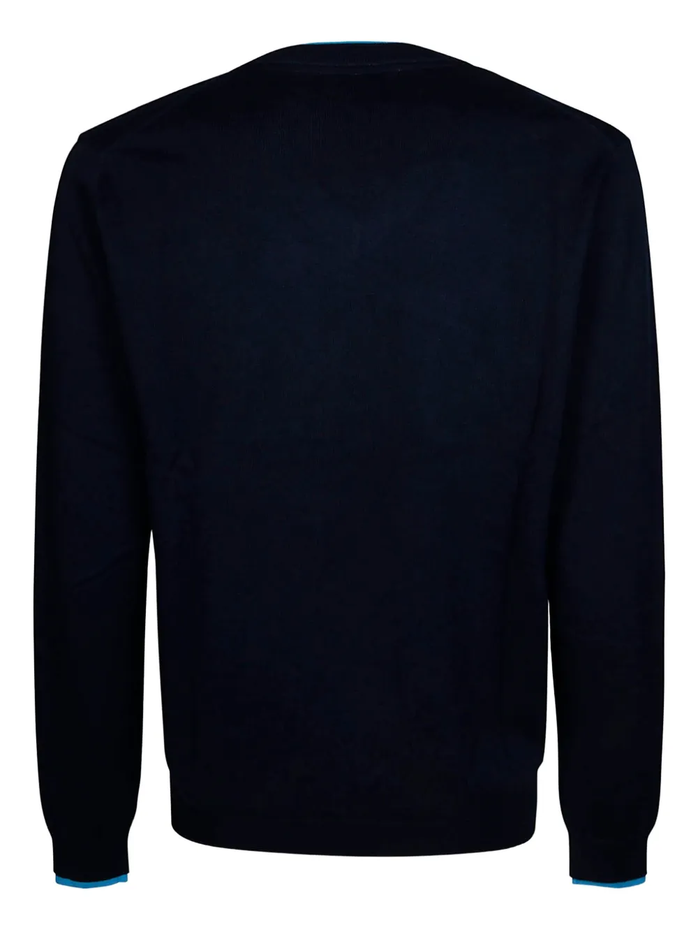 Sun68 Geribbelde trui met V-hals - Blauw