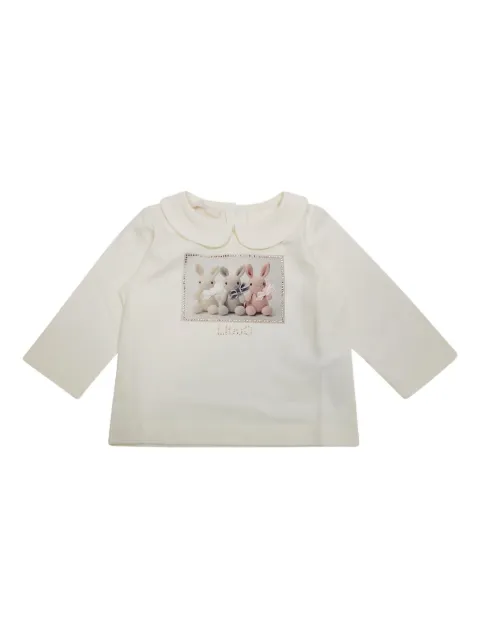 Liu Jo Kids rabbit-print stud-embellished T-shirt