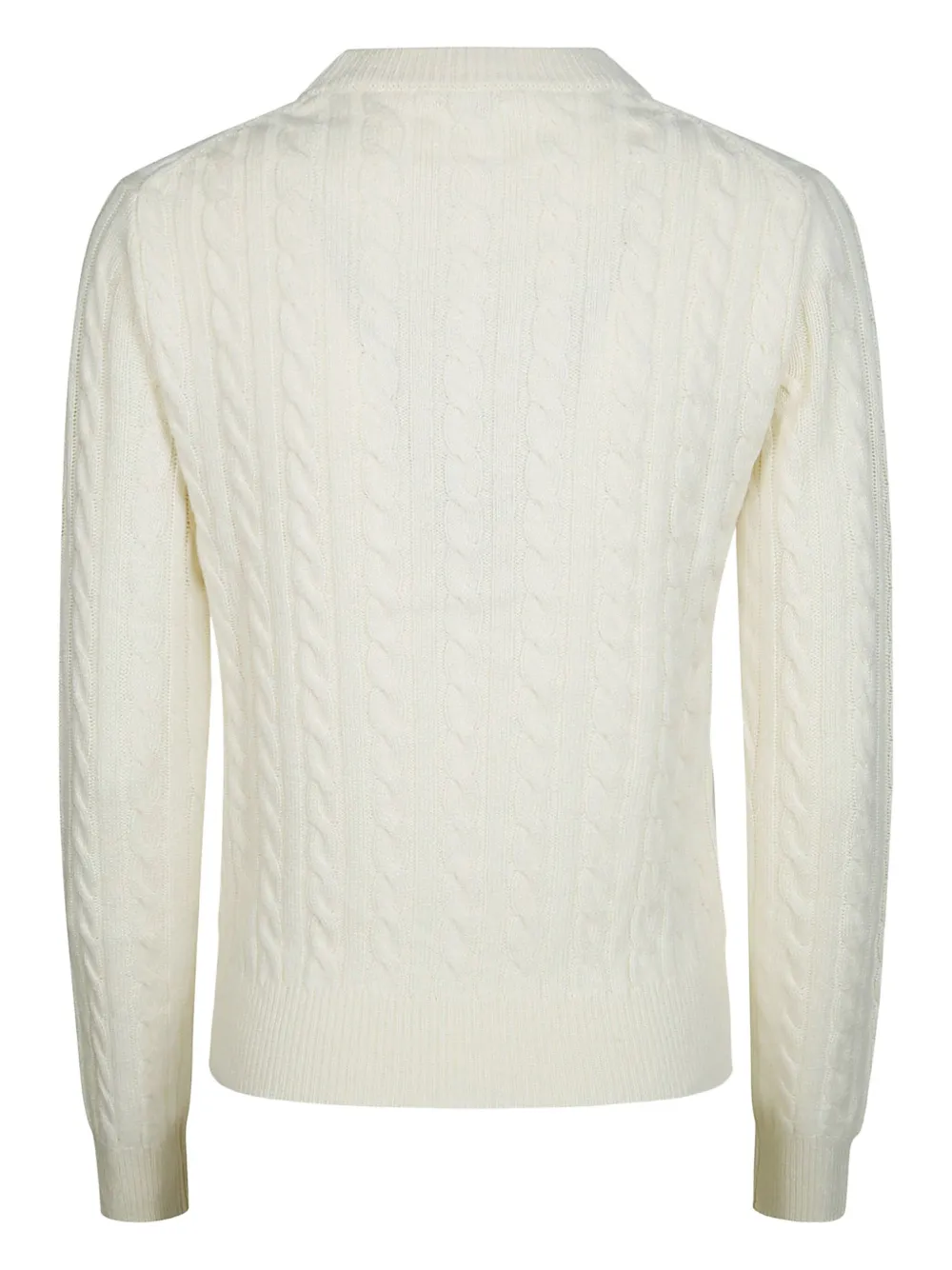 Sun 68 Round-neck Cable-knit Sweater In Neutral