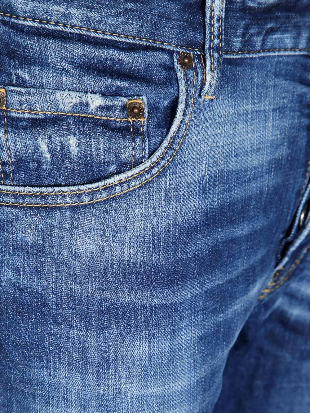 Dsquared2 Slim Fit Five-pocket Jeans With Distressed Detailing In Blue
