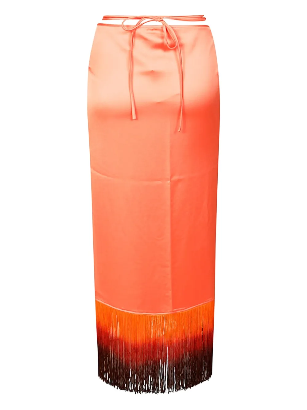 THE ANDAMANE Jacky midi-rok met franje - Oranje