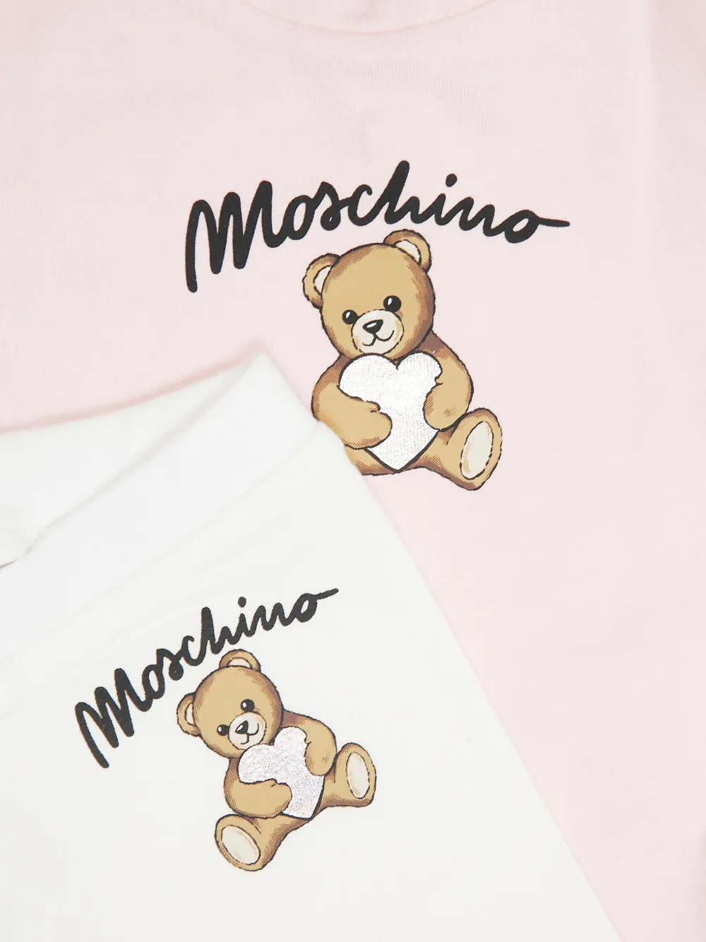 Moschino Kids Broekset met ruches en teddy-print Wit