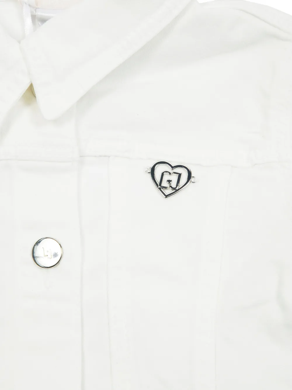 Liu •jo Heart-appliqué Cropped Shirt In White