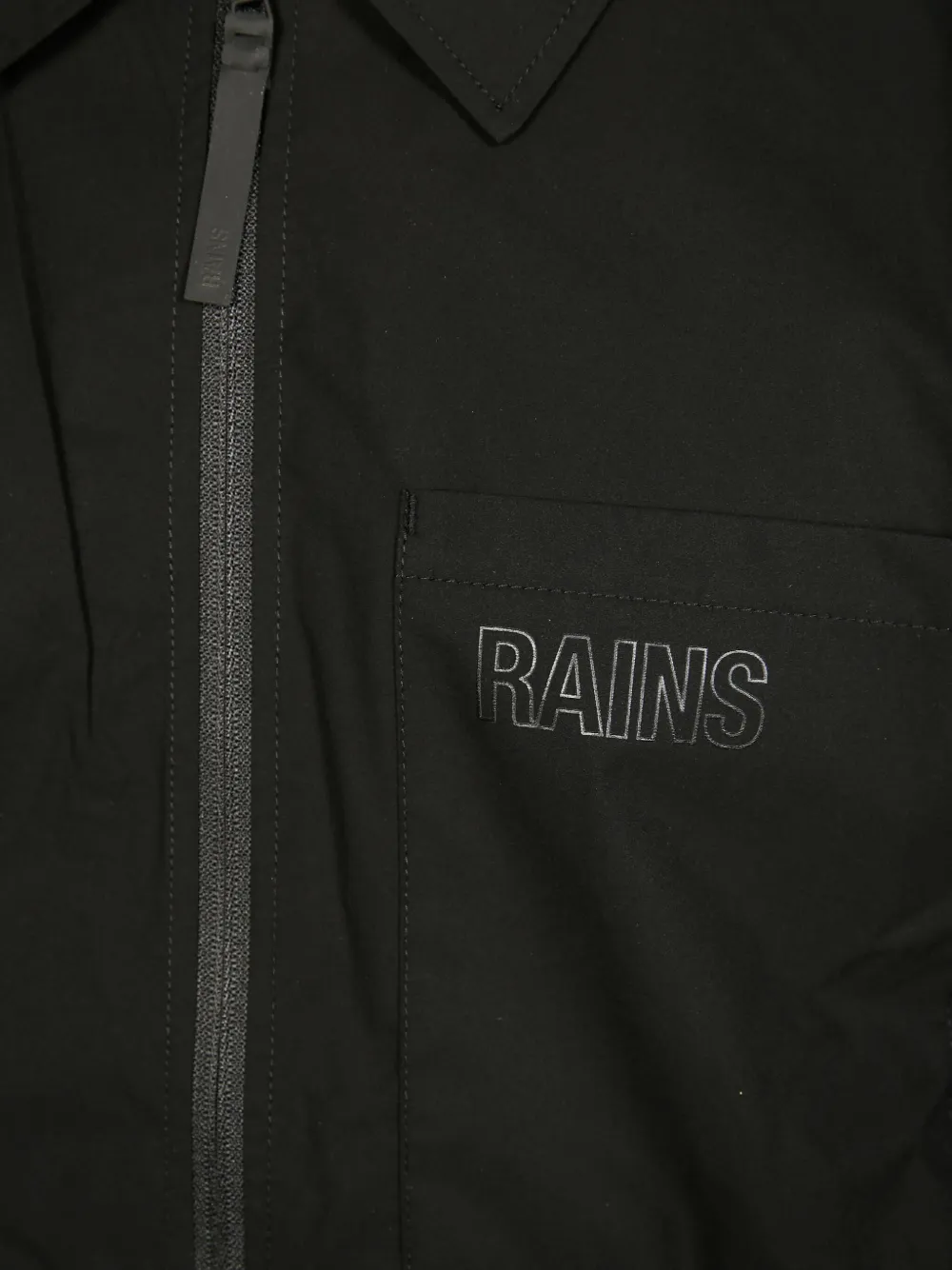 Rains Collared Front Pocket Jacket In Black