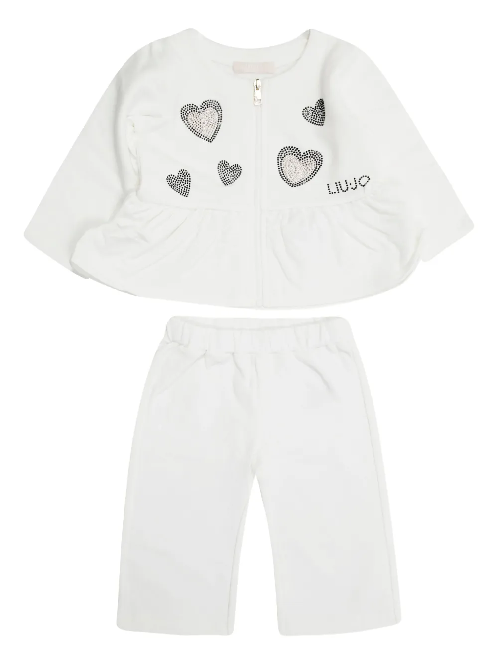 Liu Jo Kids heart embellished trousers set | White | Image 1