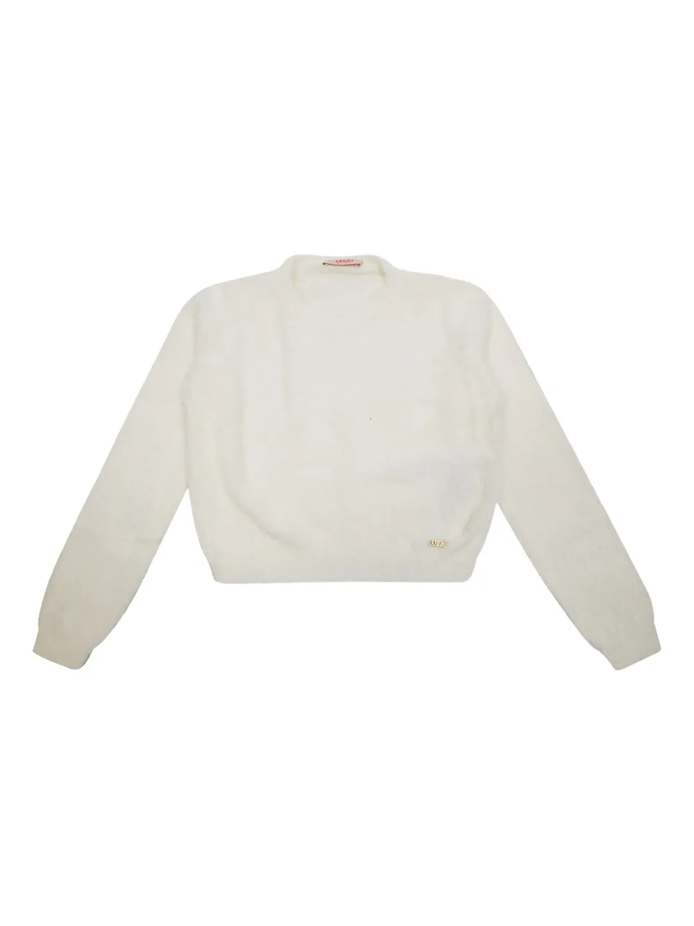 Liu •jo Crew-neck Knit Sweater In White