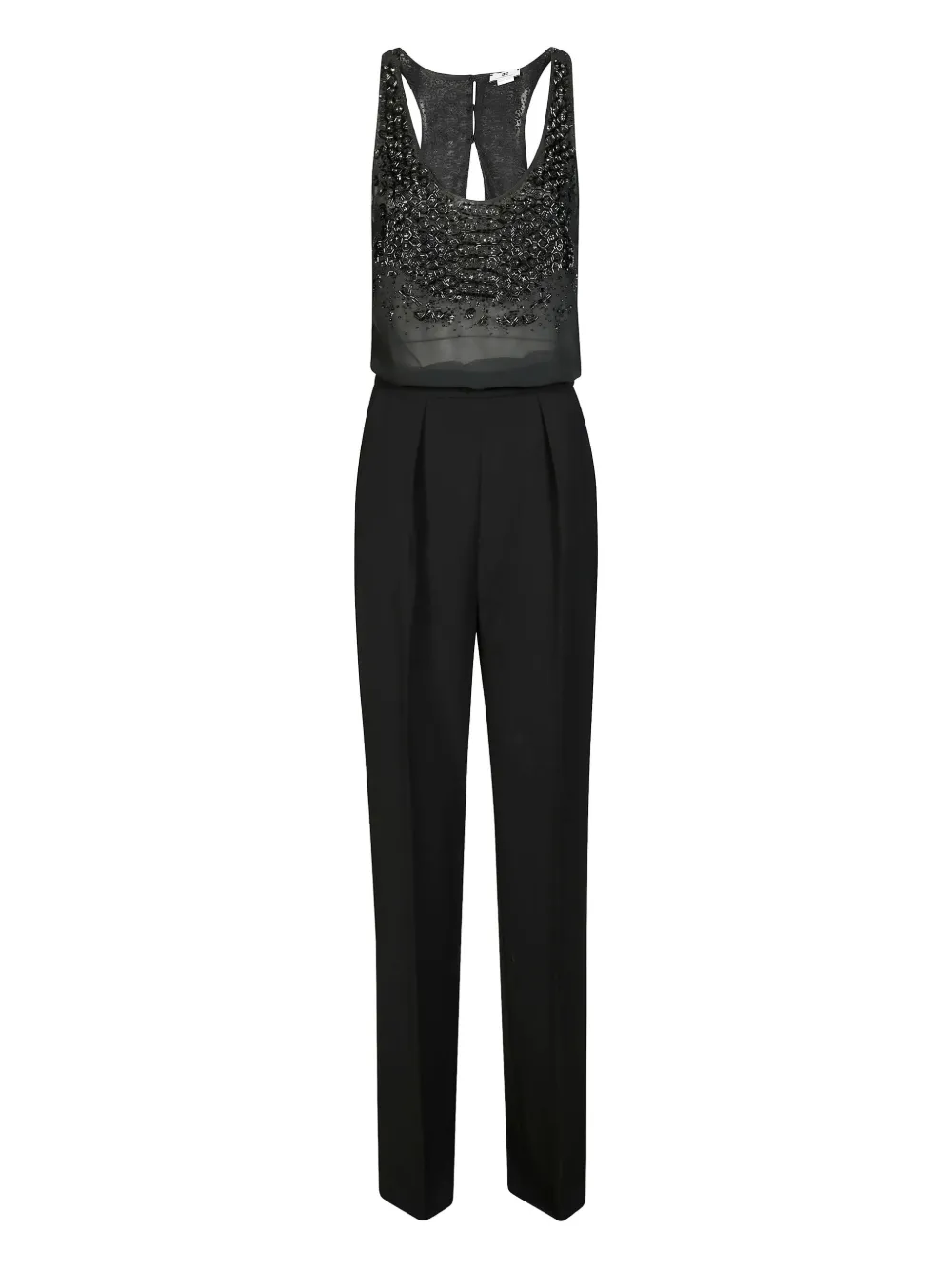 Elisabetta Franchi Refined Wide-leg Jumpsuit With Sophisticated Silhouette In Black
