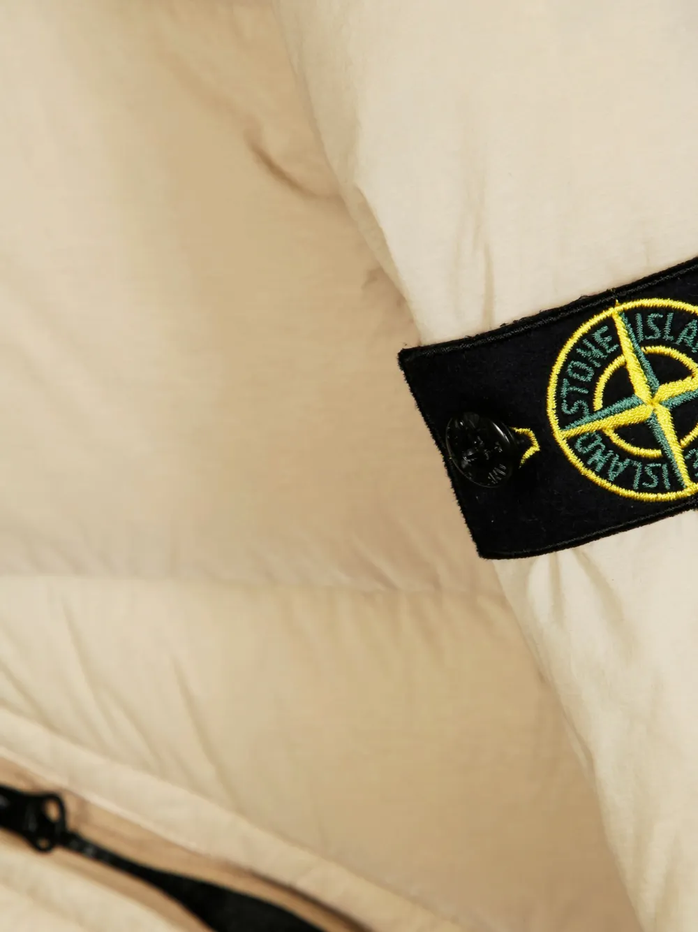 Stone Island Compass-badge Padded Coat In Gold