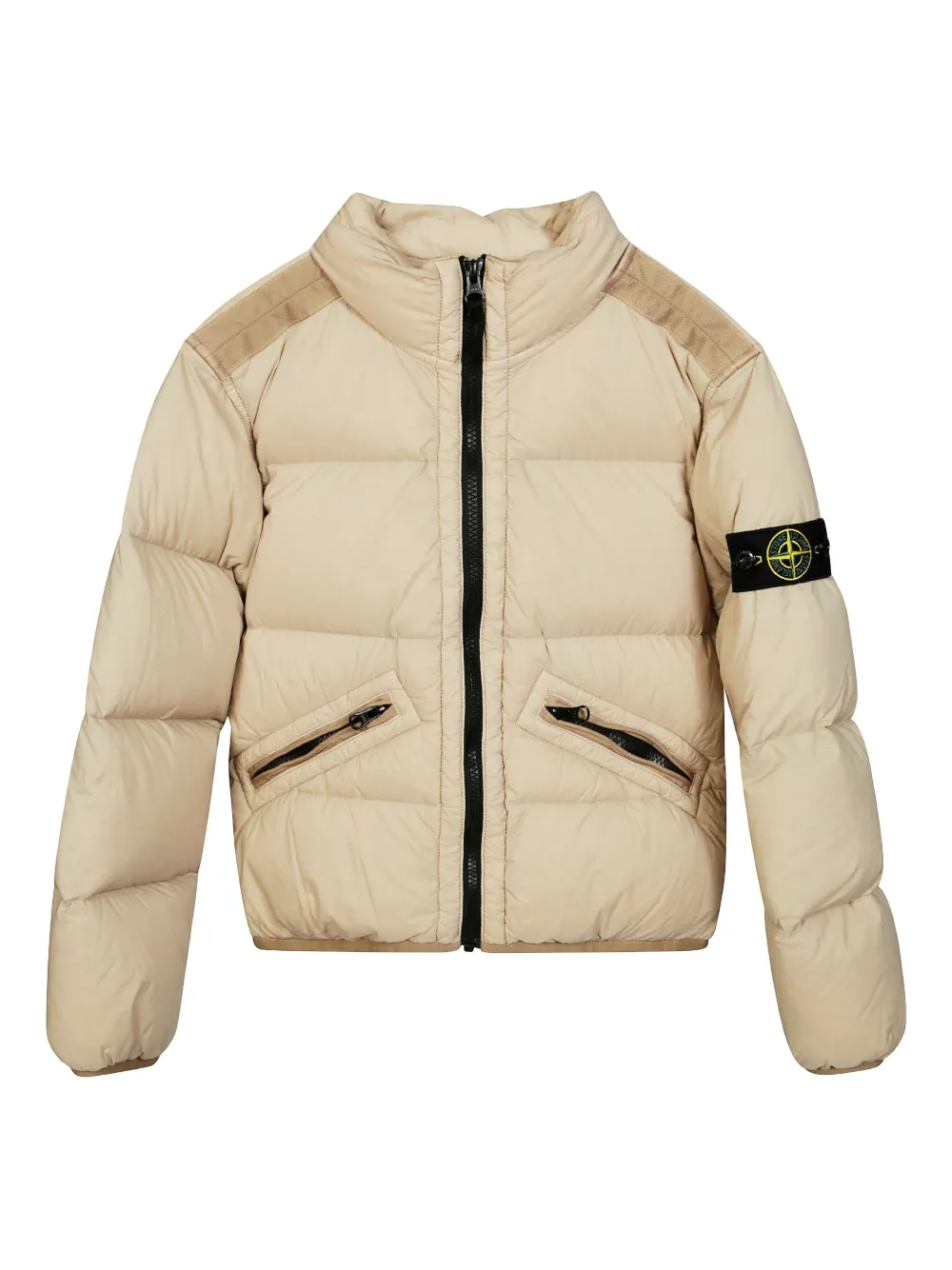 Stone Island Compass-badge Padded Coat In Gold