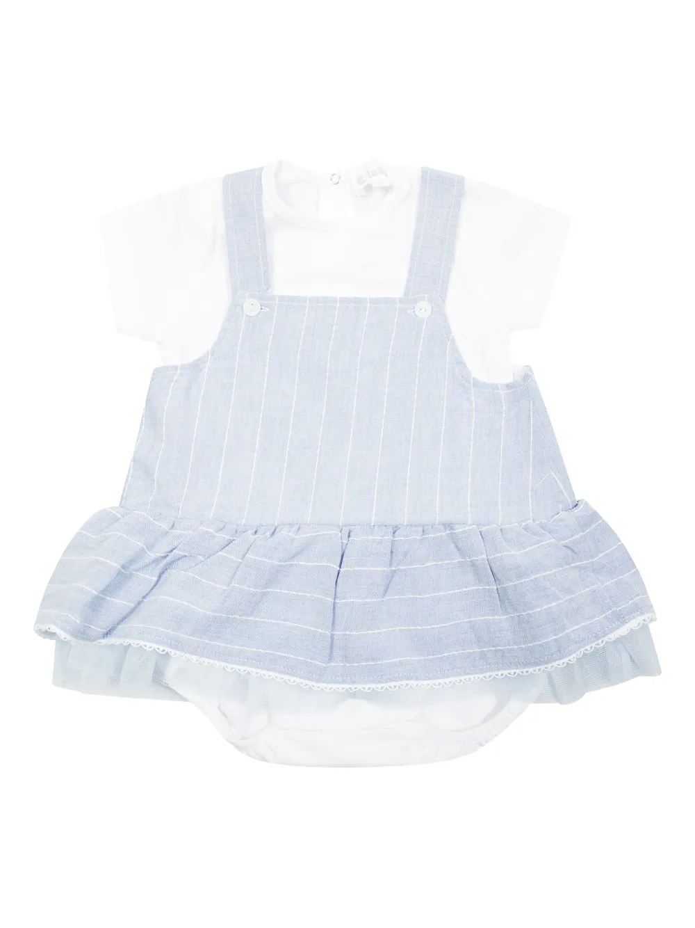 LALALU Gestreifte Strampler mit Rüschen - Blau