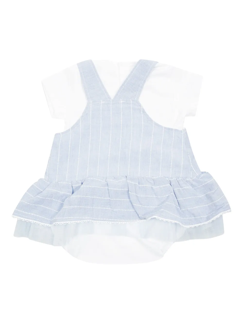 LALALU Gestreepte romper met ruches Blauw