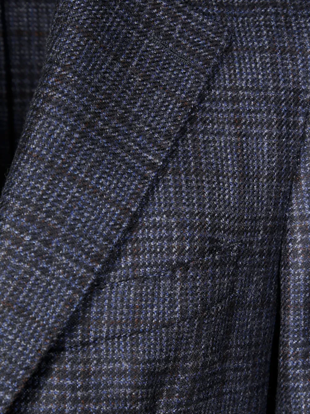 Santaniello Two-button Check Blazer In Blue