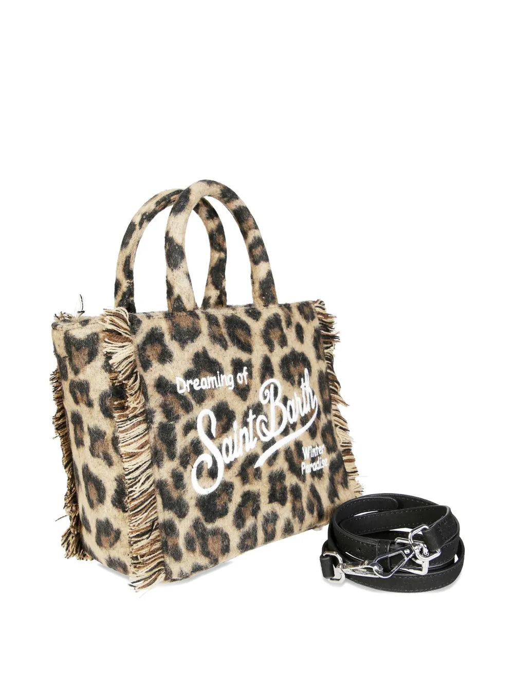 MC2 Saint Barth Vanity mini-shopper met luipaardprint Beige