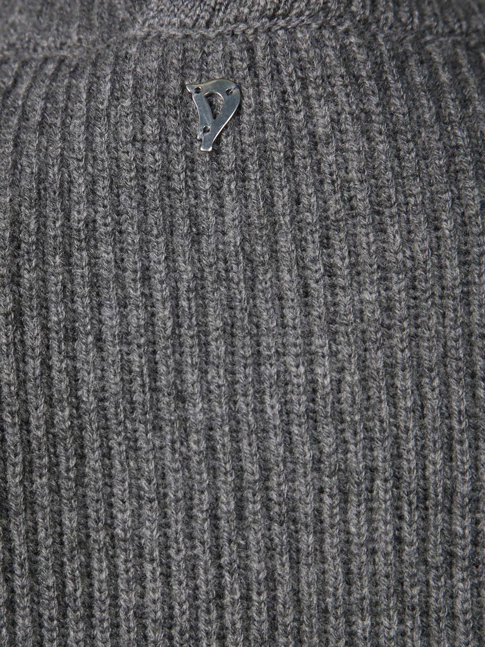 Dondup Turtleneck Logo Top In Gray