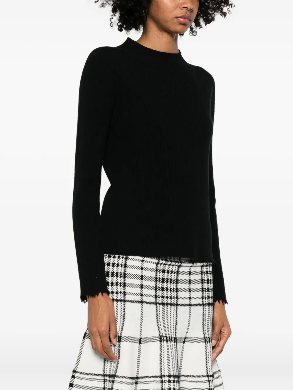 Uma Wang Geribbelde sweater Zwart