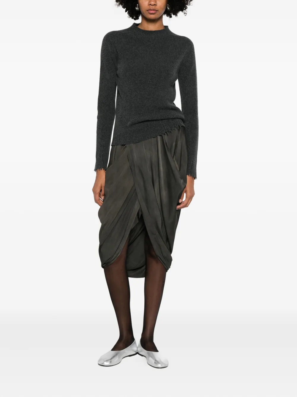 Uma Wang Ribbed Sweater In Black