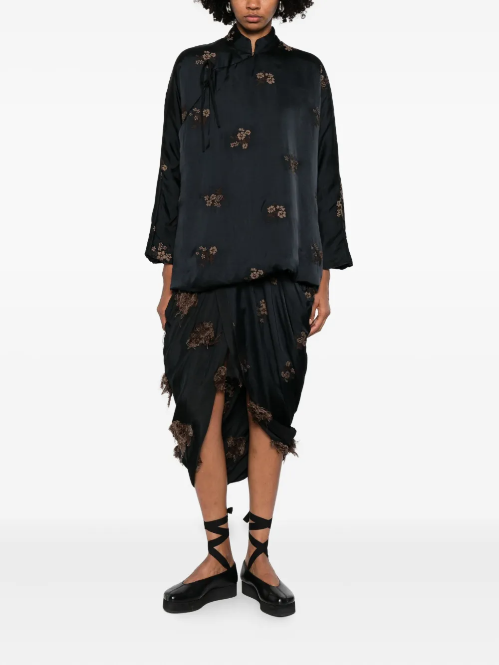 Uma Wang embroidered skirt | Asymmetric & Draped Skirts | Image 2