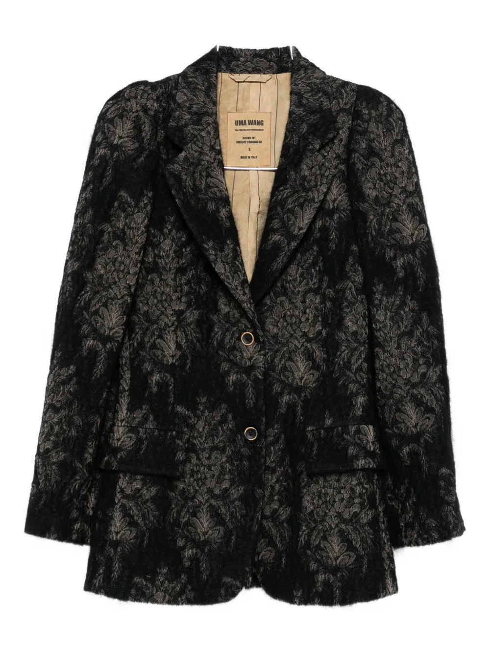 Uma Wang Floral-motif Blazer In Black