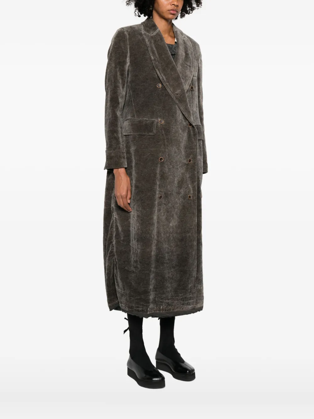 Uma Wang Jas met dubbele rij knopen Grijs