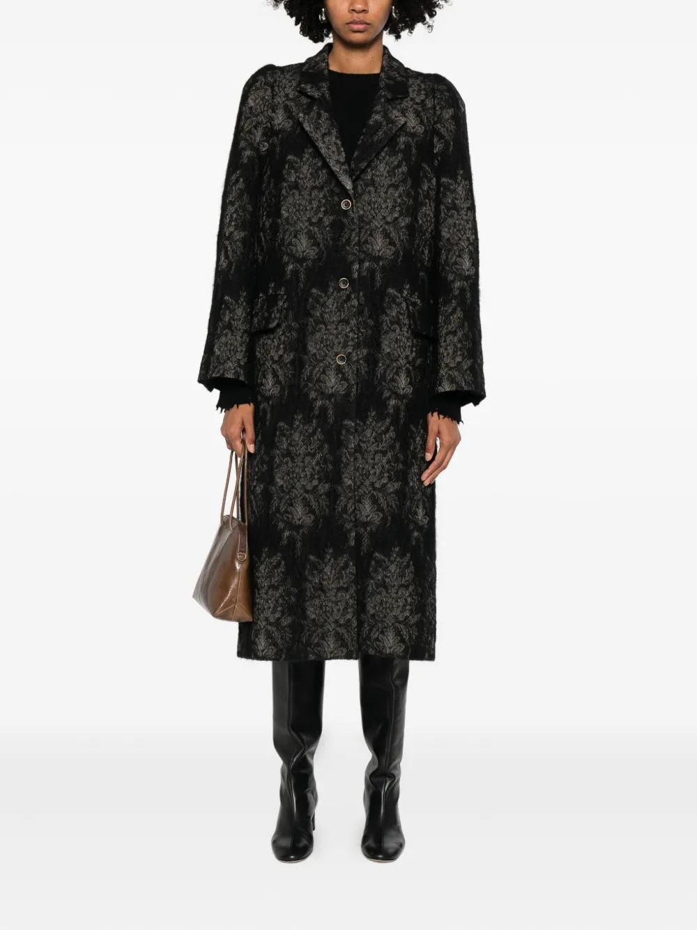 Uma Wang floral-motif single-breasted coat | Single Breasted Coats | Image 2