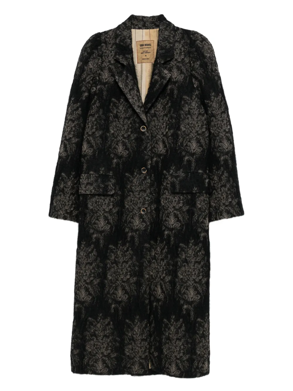 Uma Wang floral-motif single-breasted coat | Black | Image 1