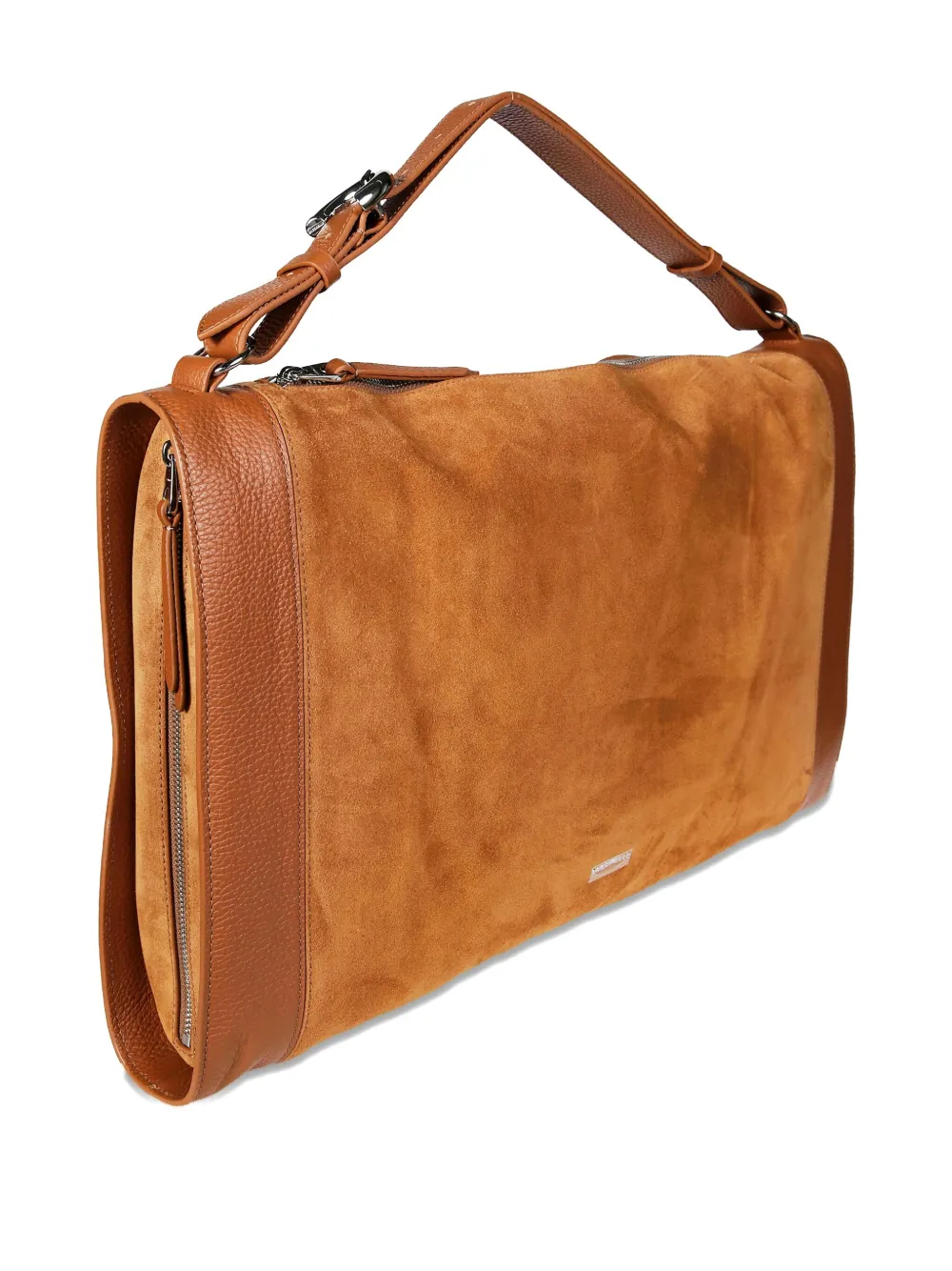 Coccinelle Suede Shoulder Bag With Leather Accents In Brown