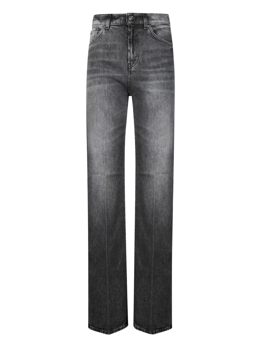 Dondup Logo-patch Five-pocket Jeans In Gray