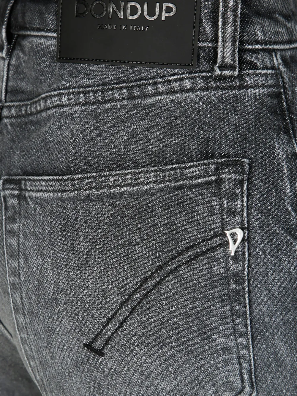 Dondup Logo-patch Five-pocket Jeans In Gray