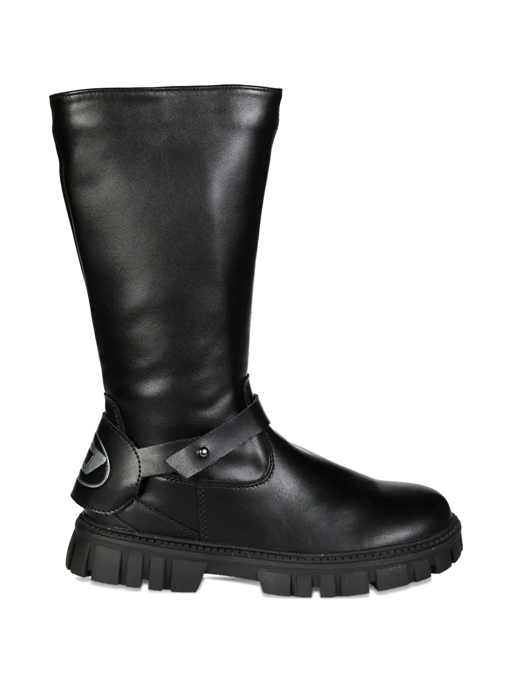 Diesel Kids round-toe biker boots - Zwart