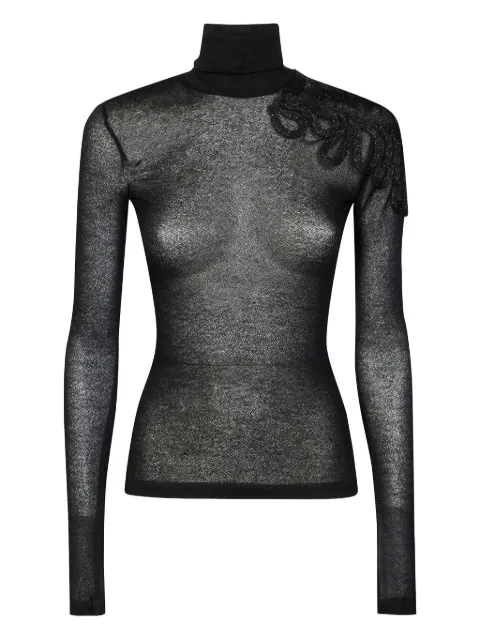 DONDUP Dolcevita embroidered-turtleneck T-shirt