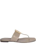 Tory Burch Georgia logo-plaque flat sandals - Neutrals