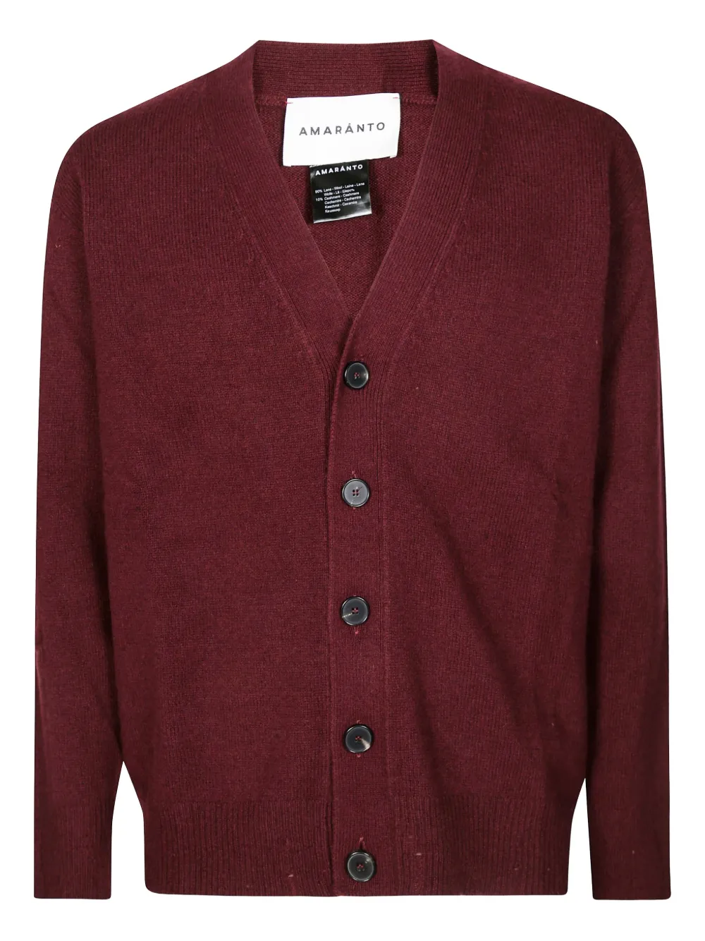 Amaranto Rotture Buttoned Cardigan In Brown