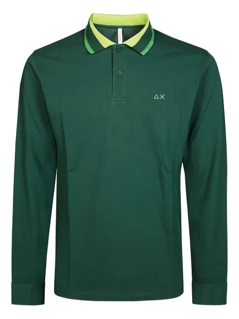 Sun68 striped-collar polo shirt 