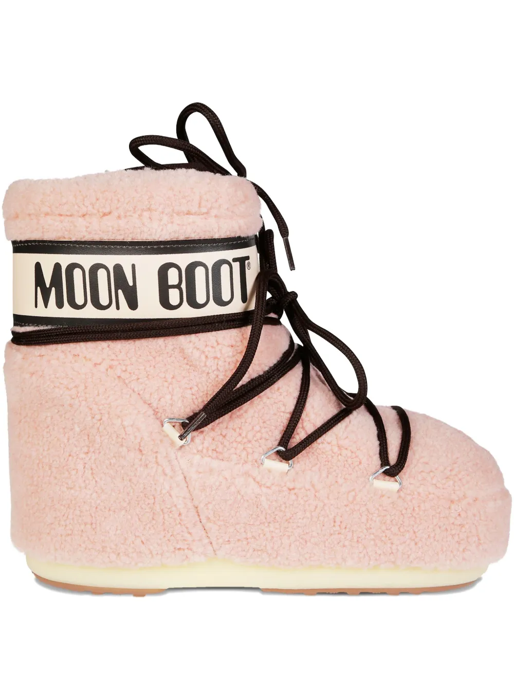 Moon Boot Pink Eco Fur Icon Low Ankle Boots In Pink
