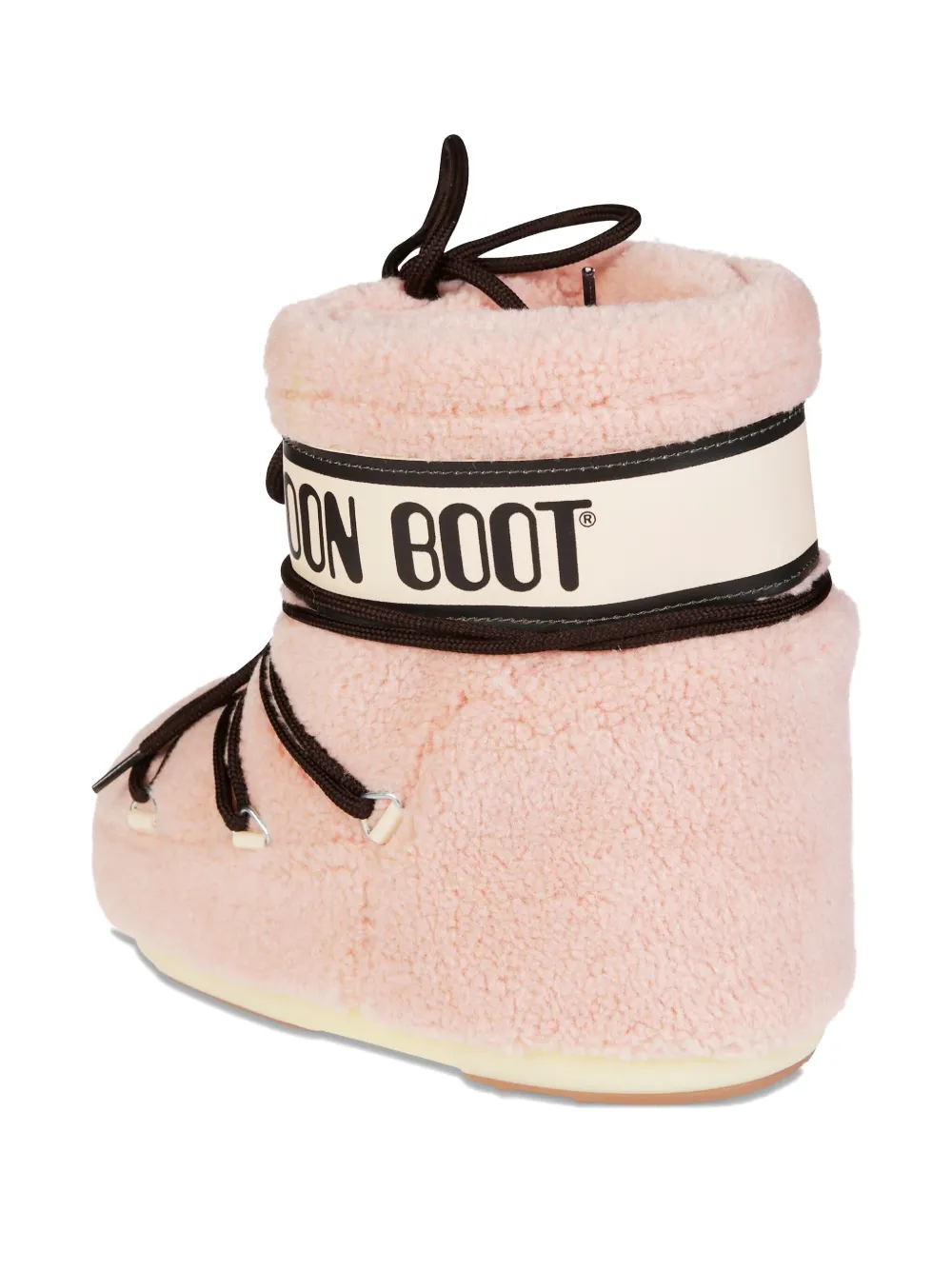Moon Boot Pink Eco Fur Icon Low Ankle Boots In Pink