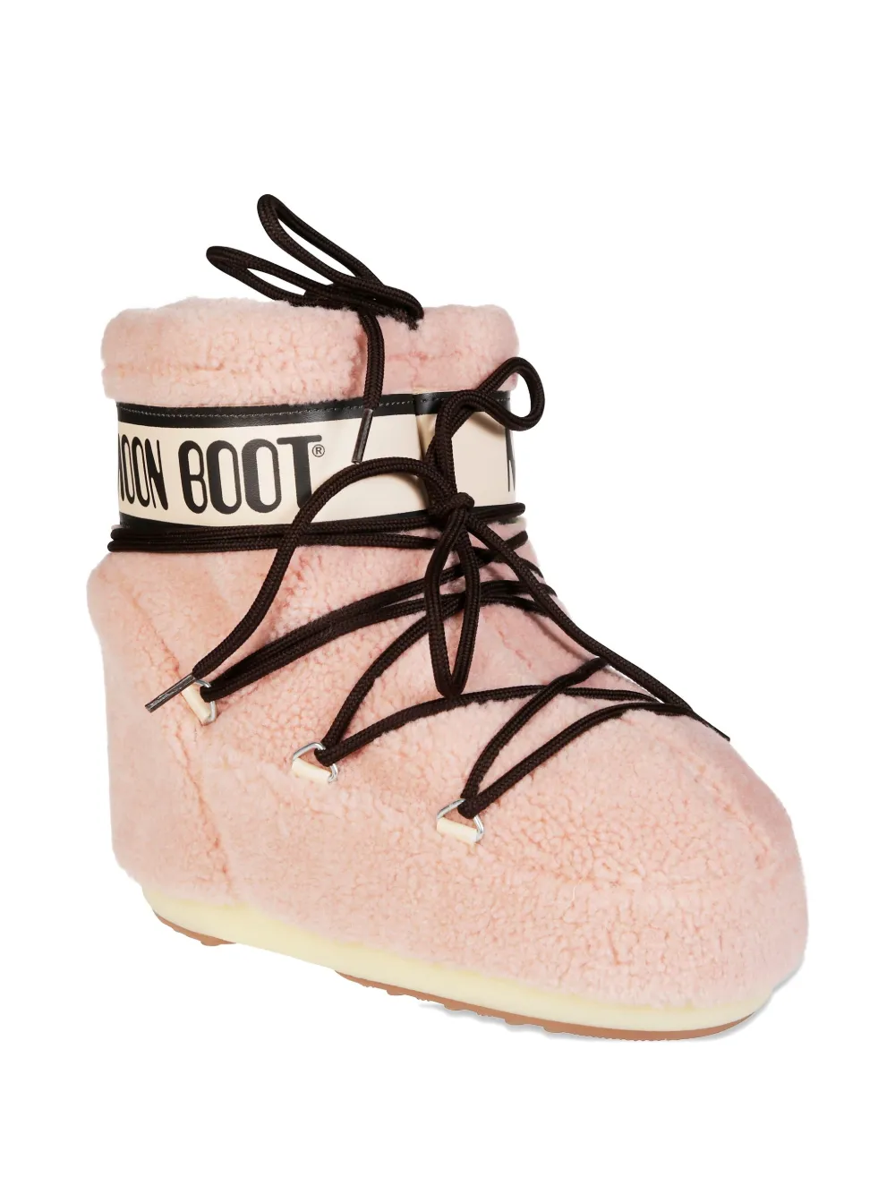 Moon Boot Pink Eco Fur Icon Low Ankle Boots In Pink