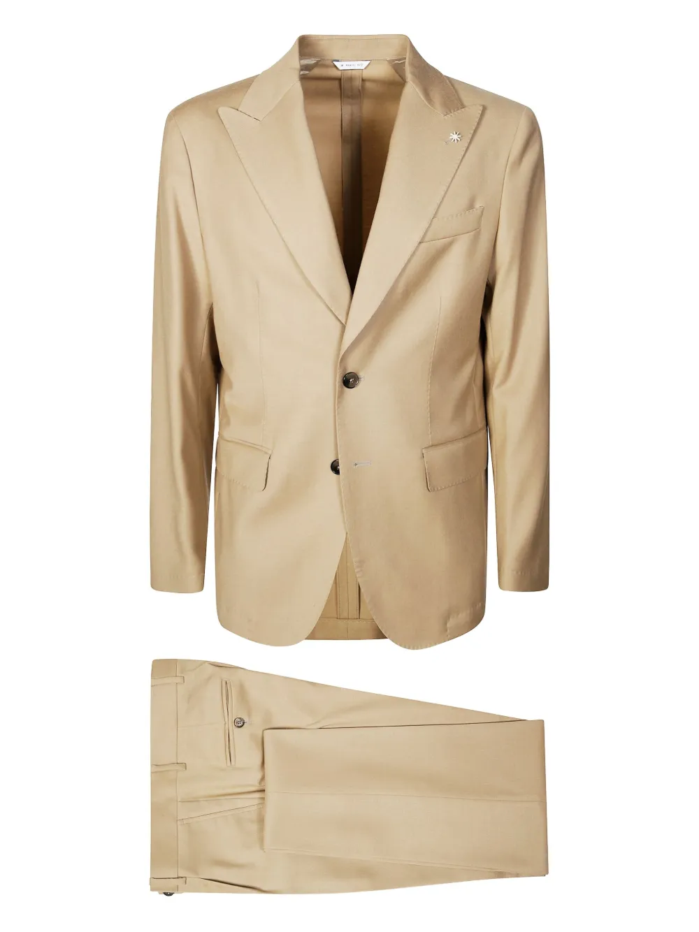 Manuel Ritz brooch-detail single-breasted suit | Neutrals | Image 1