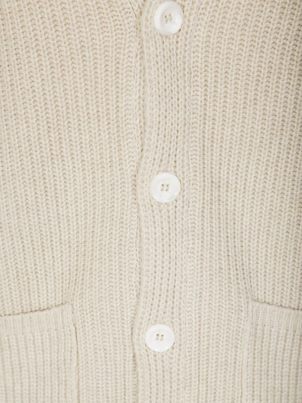 Daniele Fiesoli Chunky Ribbed Knit Cardigan With Shawl Collar And Button-down Front In White