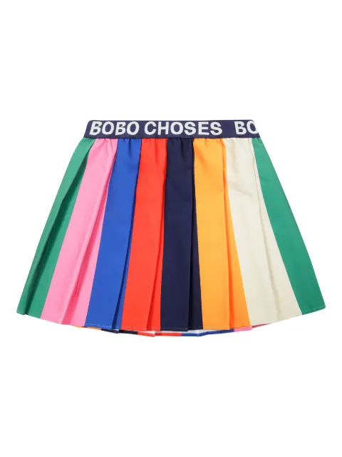 Bobo Choses colour-block pleated skirt