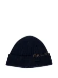 Marni embroidered-logo beanie hat - Blue