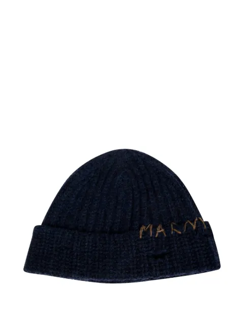 Marni embroidered-logo beanie hat