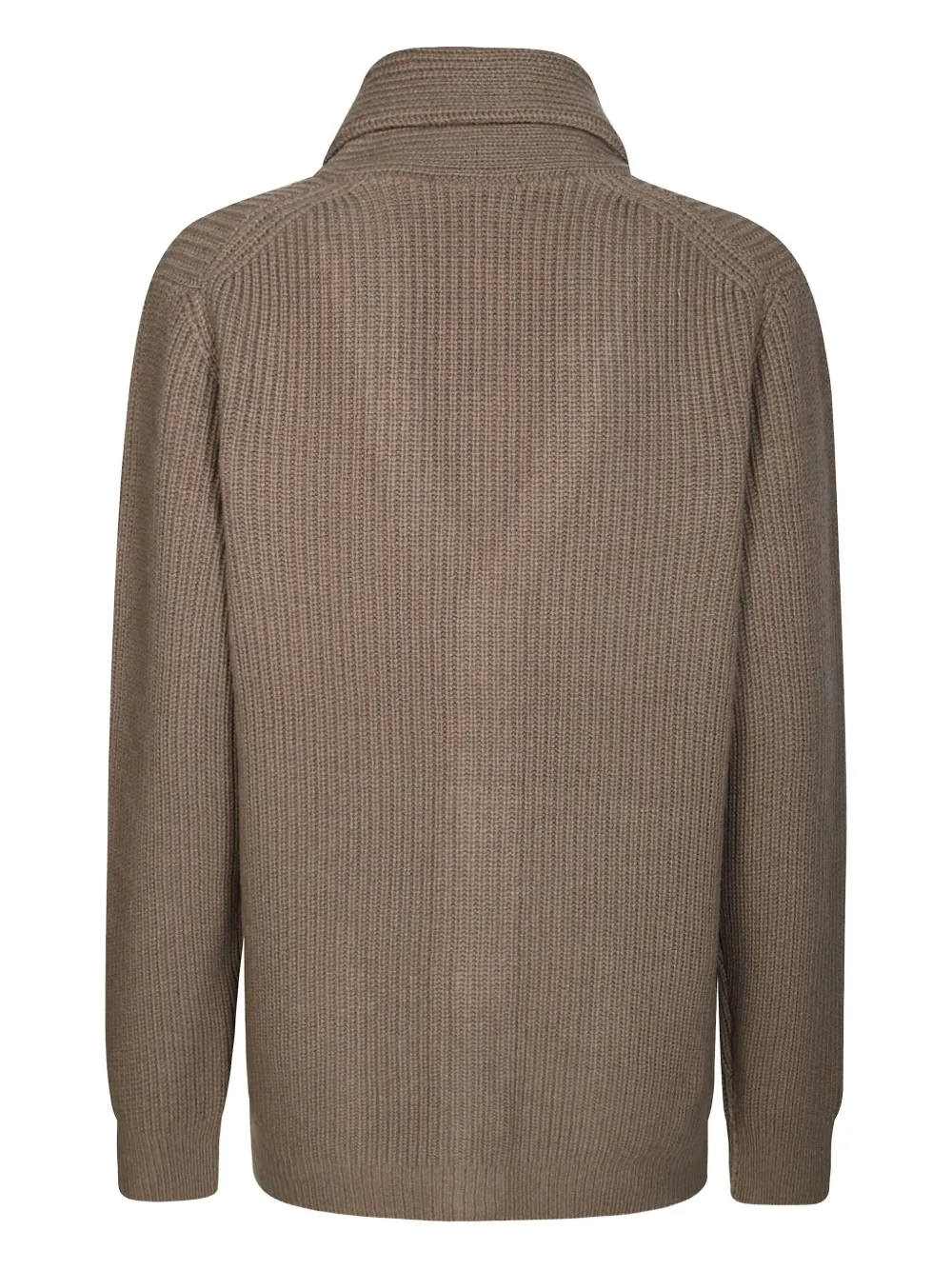 Daniele Fiesoli Textured Knit Cardigan With Shawl Collar And Button-down Front In Brown