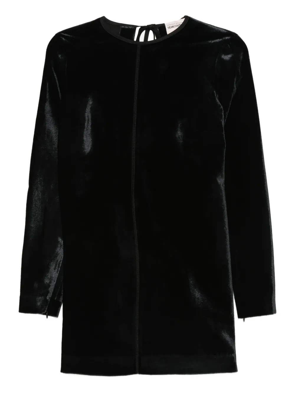Semicouture Tie-fastening Dress In Black