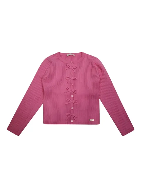Liu Jo Kids bows ribbed cardigan