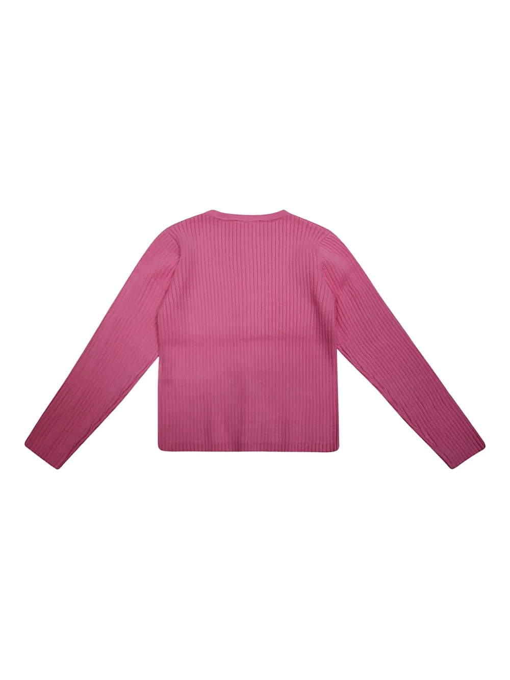Liu •jo Bows Ribbed Cardigan In Pink