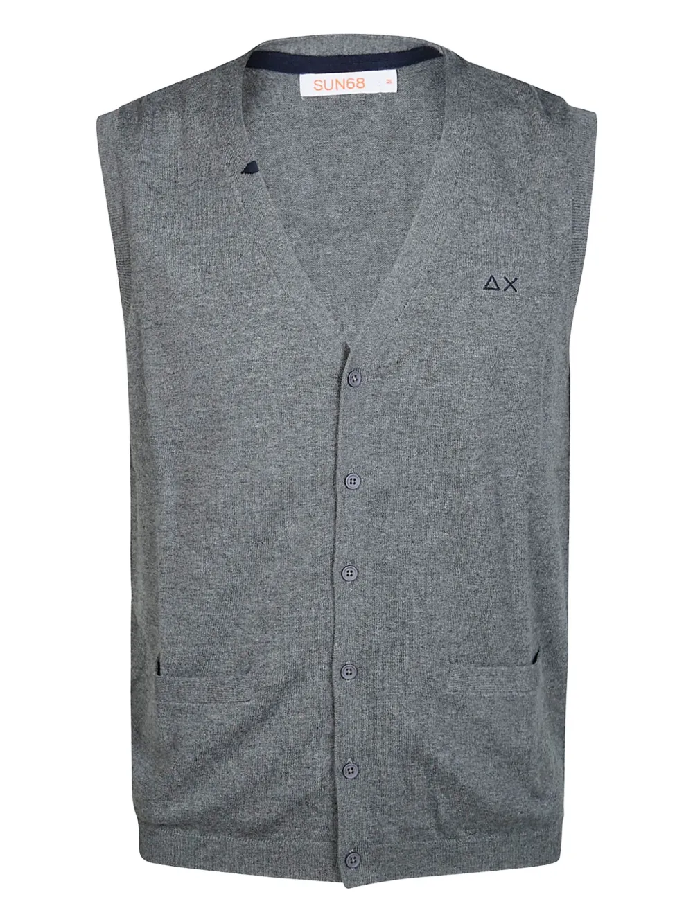 Sun68 button-front knitted gilet | Grey | Image 1