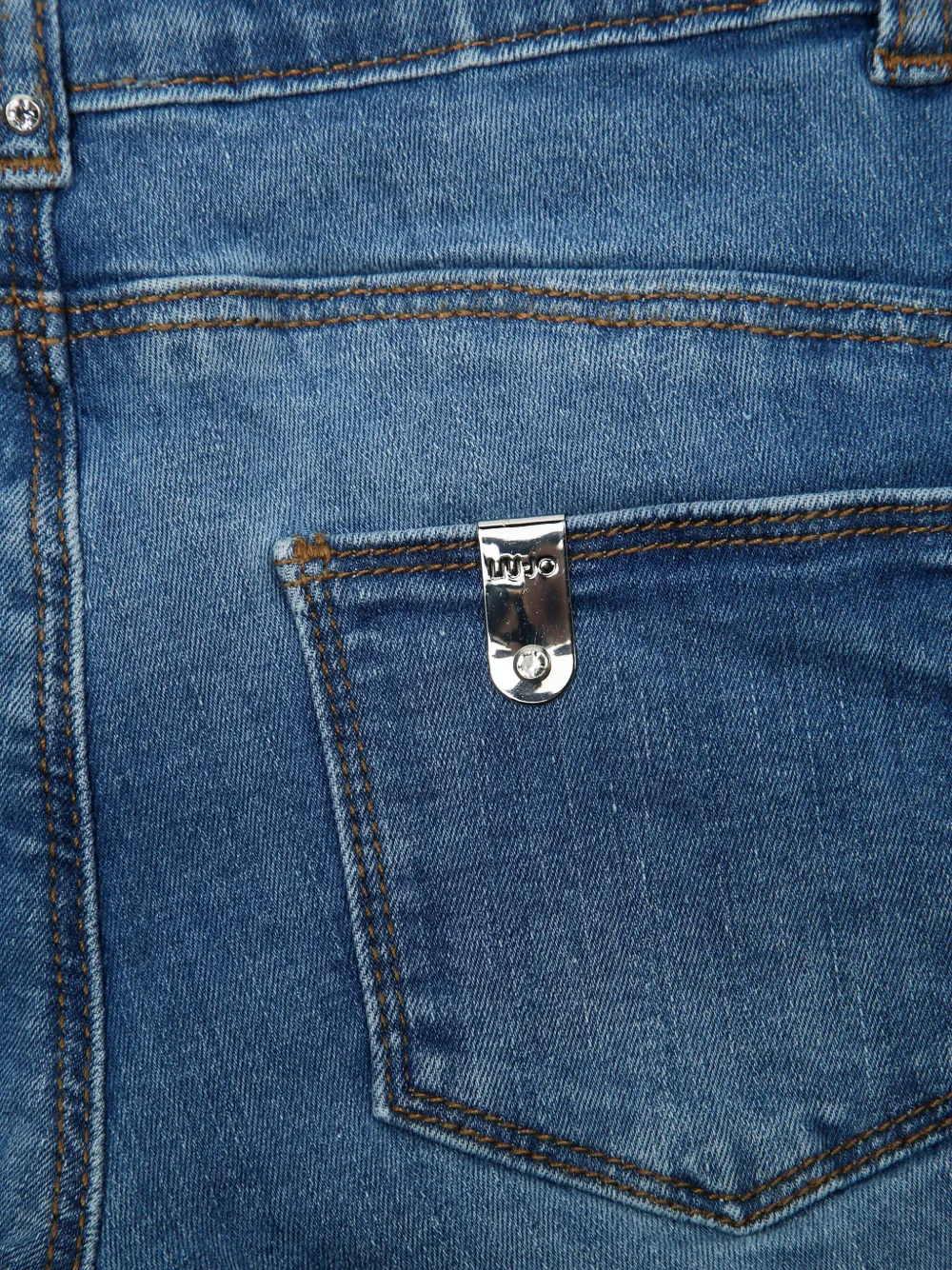 Liu •jo Logo-plaque Denim Shorts In Blue