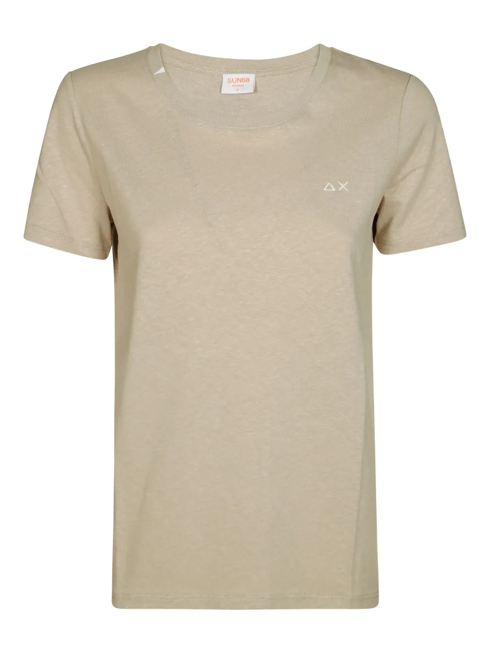 Sun 68 Embroidered T-shirt In Brown