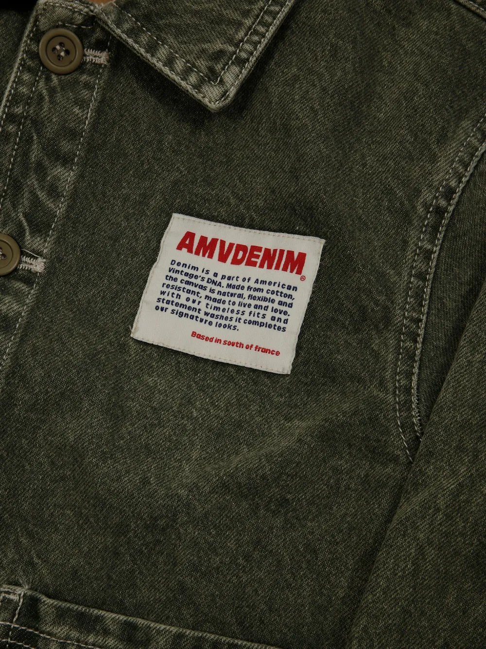 American Vintage Kids Uzatown spijkerjack met knopen Groen